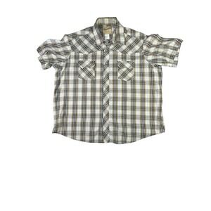 Wrangler Western Shirt Men 2XL Multicolor Plaid Cotton Classic Pearl Snap Cowboy